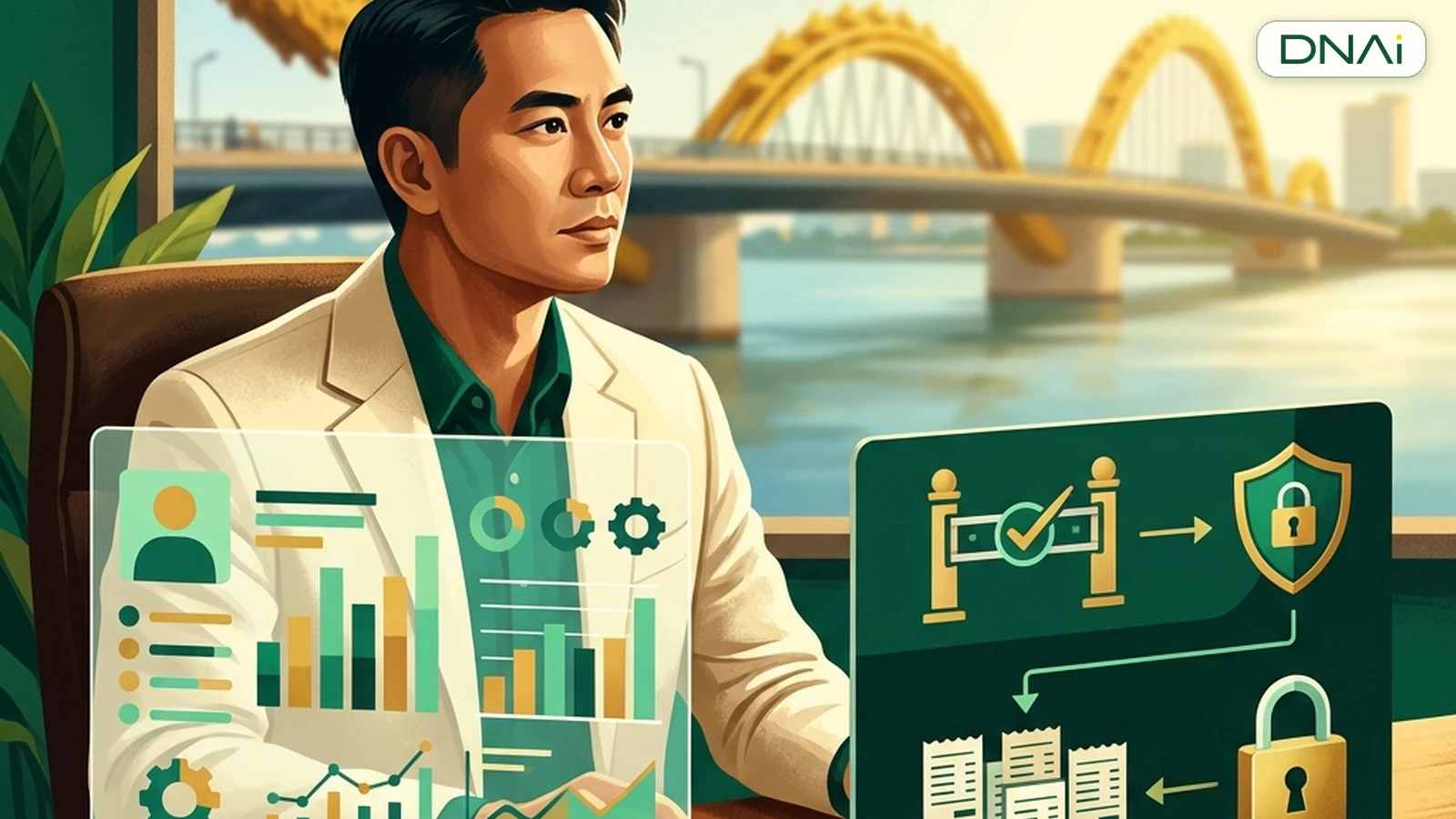 Quản lý SME so sánh hai phương án AI hỗ trợ phê duyệt chi phí tại bàn làm việc Đà Nẵng
