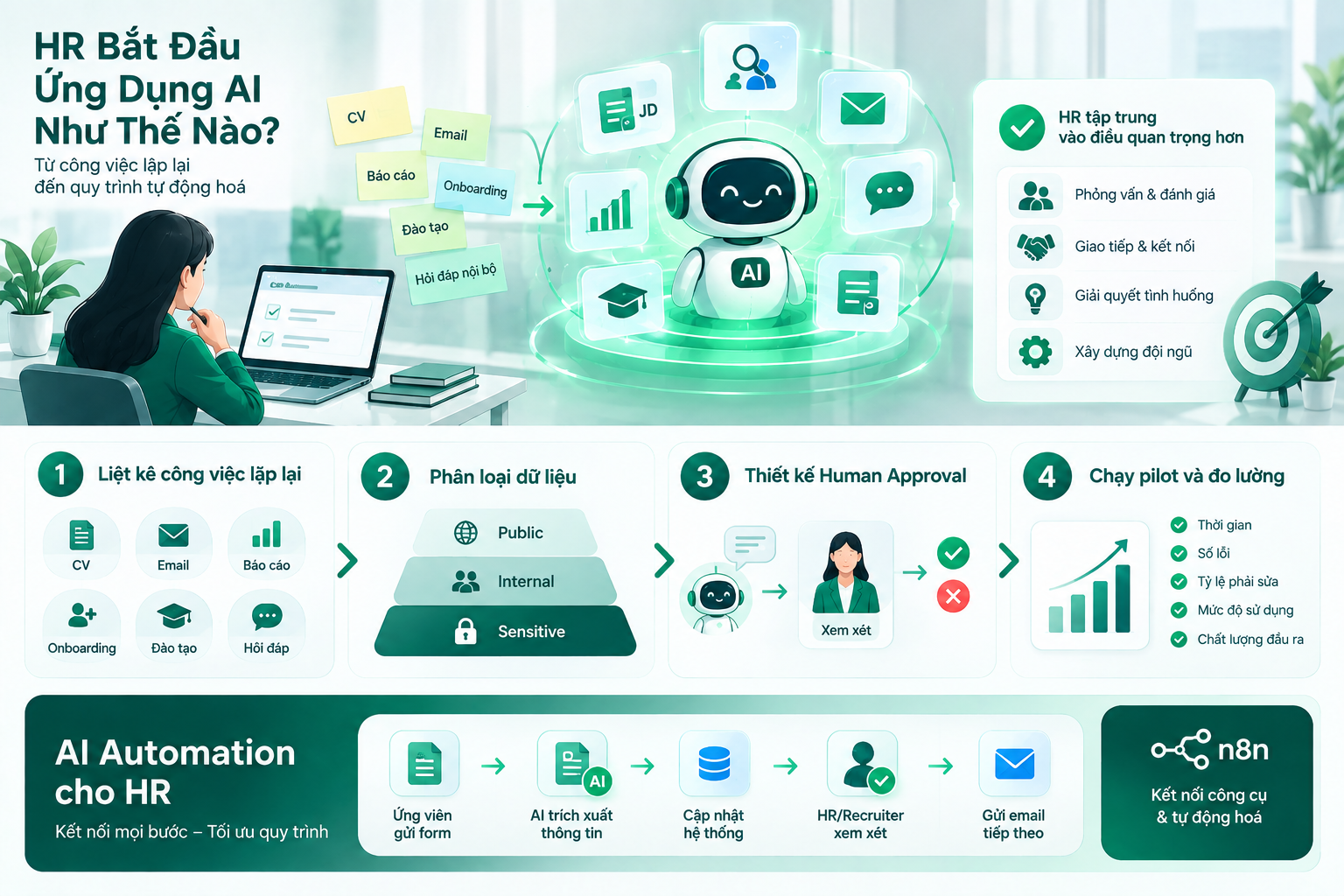 HR nên bắt đầu ứng dụng AI như thế nào??