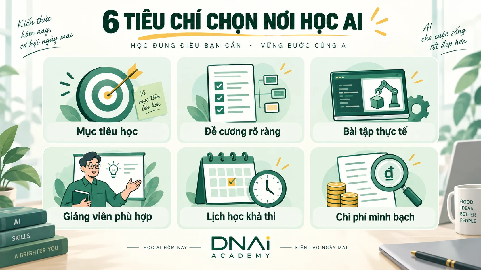 Sáu điểm cần đối chiếu trước khi đăng ký học AI
