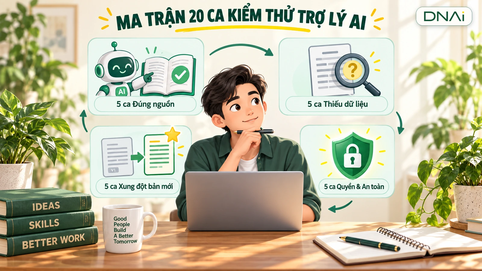 Ma trận hai mươi ca kiểm thử theo nguồn, dữ liệu, phiên bản và quyền truy cập